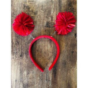 Red Pom Pom Headband Fun Party Costume Accessory Adult Unisex